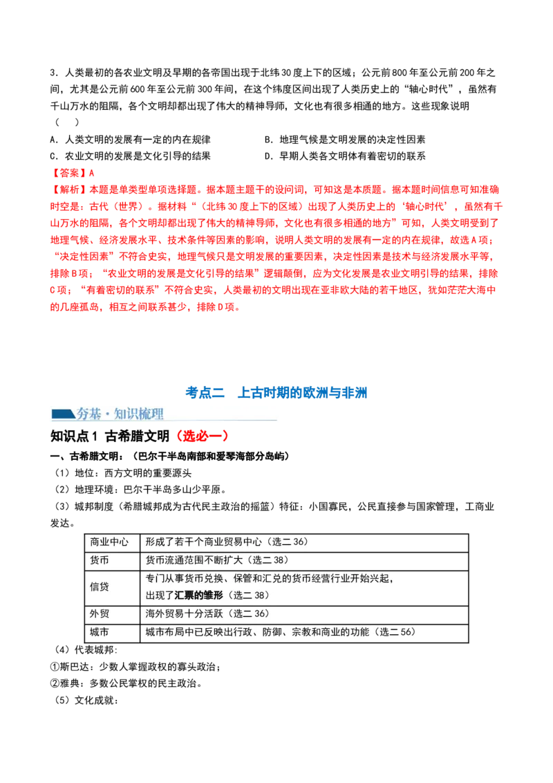 第26讲古代文明的产生与发展（解析版）_07高考历史_2024年新高考资料_1.2024一轮复习_2024年高考历史一轮复习讲练测（新教材新高考）_794