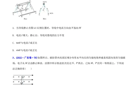 专题11磁场-2022年高考真题和模拟题物理分专题训练（学生版）_04高考物理_2024年新高考资料_1.2024一轮复习_赠2022年高考物理真题与模拟题分类训练