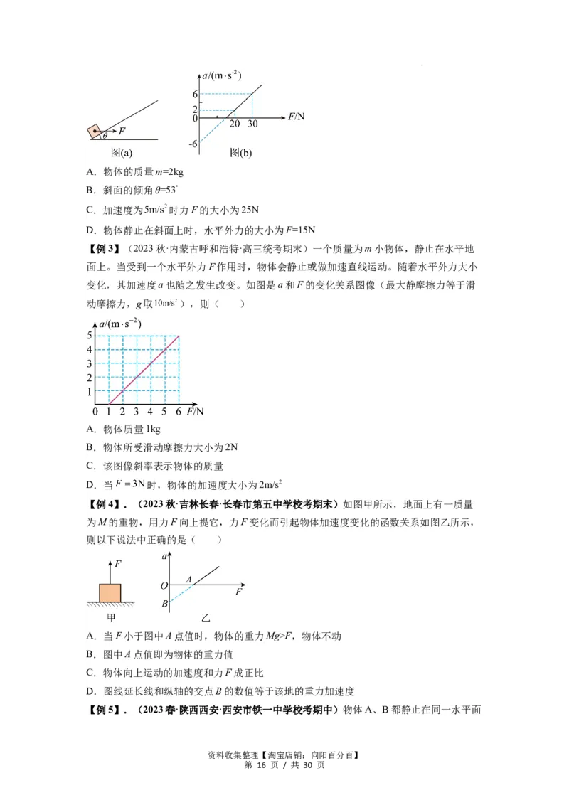 专题06牛顿运动定律的综合应用（原卷版）_04高考物理_新高考复习资料_2024新高考复习资料_一轮复习资料_完2024届高考物理一轮复习热点题型归类训练_专题06牛顿运动定律的综合应用
