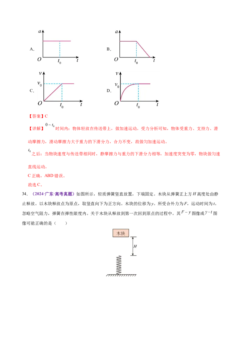 专题02力与直线运动（练习）（解析版）_04高考物理_2025年新高考资料_二轮复习_上好课2025年高考物理二轮复习讲练测（新高考通用）3381829