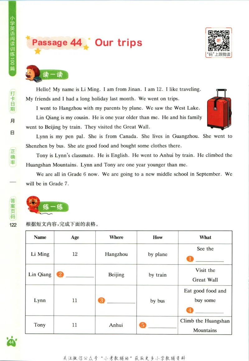 星火英语阅读训练100篇六年级_小学1-6年级常用的上册资源汇总_六年级上册资料(1)