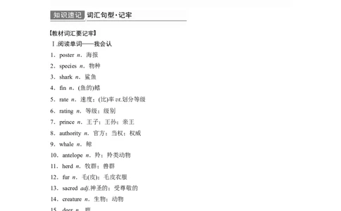 第1部分教材知识解读必修第2册　Unit2　WildlifeProtection_03高考英语_新高考复习资料_2022年新高考资料_2022年新高考英语一轮复习_2022年一轮复习新高考新教材