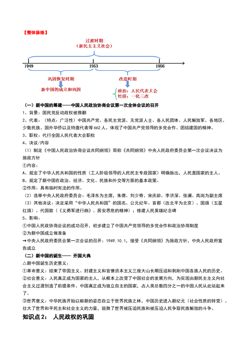 第22讲中华人民共和国成立和向社会主义的过渡（解析版）_07高考历史_2024年新高考资料_1.2024一轮复习_2024年高考历史一轮复习讲练测（新教材新高考）_623
