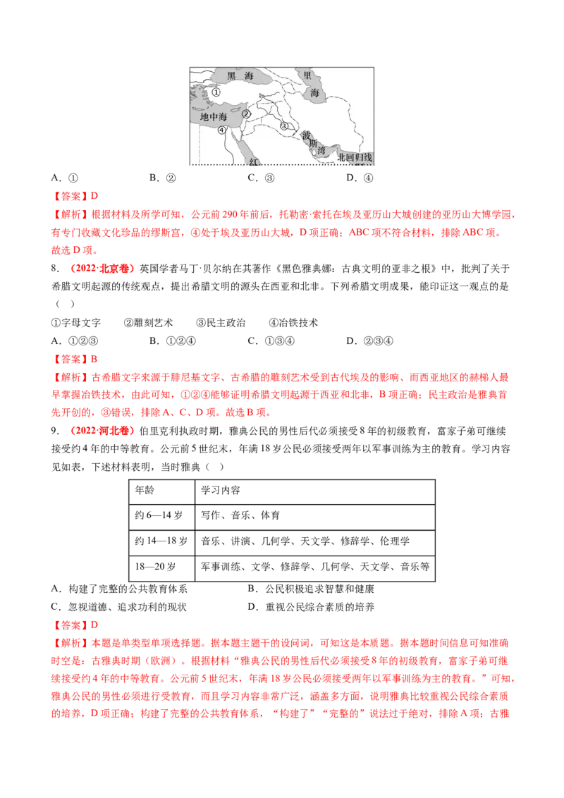 第21讲古代文明的产生、扩展与交流（练习）（解析版）_07高考历史_2025年新高考资料_一轮复习_2025年高考历史一轮复习讲练测（新教材新高考）（完结）_讲义+练习