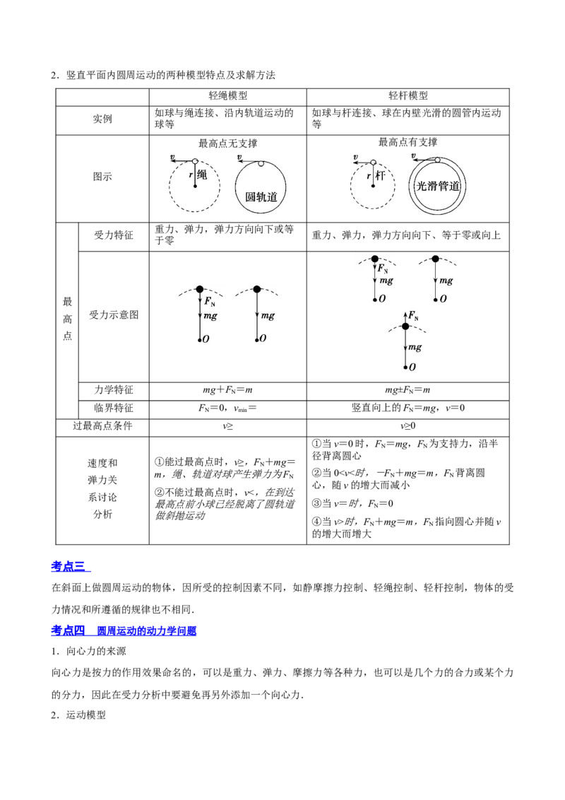 4.3圆周运动（讲）--2023年高考物理一轮复习讲练测（全国通用）（原卷版）_04高考物理_通用版（老高考）复习资料_2023年复习资料_一轮复习_2023年高考物理一轮复习讲练测（全国通用）