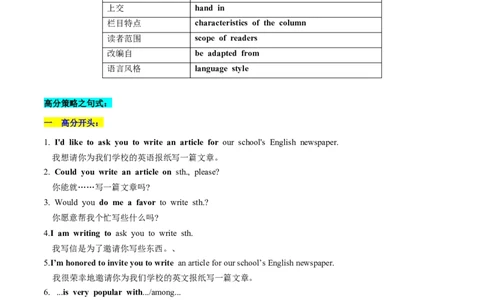 第29讲应用文写作之约稿信（讲义）-2024年高考英语一轮复习讲练测（新教材新高考）（解析版）_03高考英语_新高考复习资料_2024年新高考资料_一轮复习资料_第五部分写作