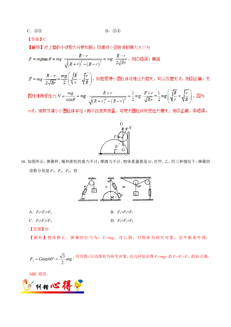 专题02相互作用-备战2019年高考物理之纠错笔记系列（解析版）_04高考物理_新高考复习资料_2022年新高考复习资料_高考物理2022年一轮复习各版本_赠19年高考物理纠错笔记