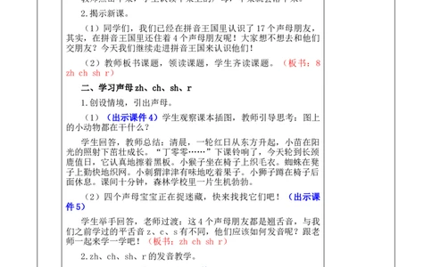 汉语拼音8zhchshr优质版教案_25秋1-6年级语文上册课件教案_25秋统编版语文一年级上册_统编版语文一年级上册教学资源包（25秋七彩课堂）_3.第三单元_汉语拼音8zhchshr_教案