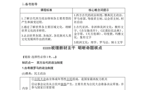 第29讲　世界古代的政治制度和丰富多样的文化_07高考历史_新高考复习资料_2024年新高考复习资料_一轮复习资料_完2024历史步步高大一轮复习（课件+讲义）_赠1套word版补充习题库