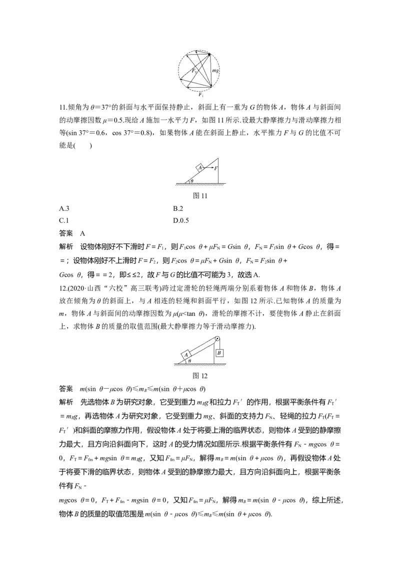 2022年高考物理一轮复习（新高考版2(粤冀渝湘)适用）第2章专题强化4动态平衡问题　平衡中的临界、极值问题_04高考物理_新高考复习资料_2022年新高考复习资料