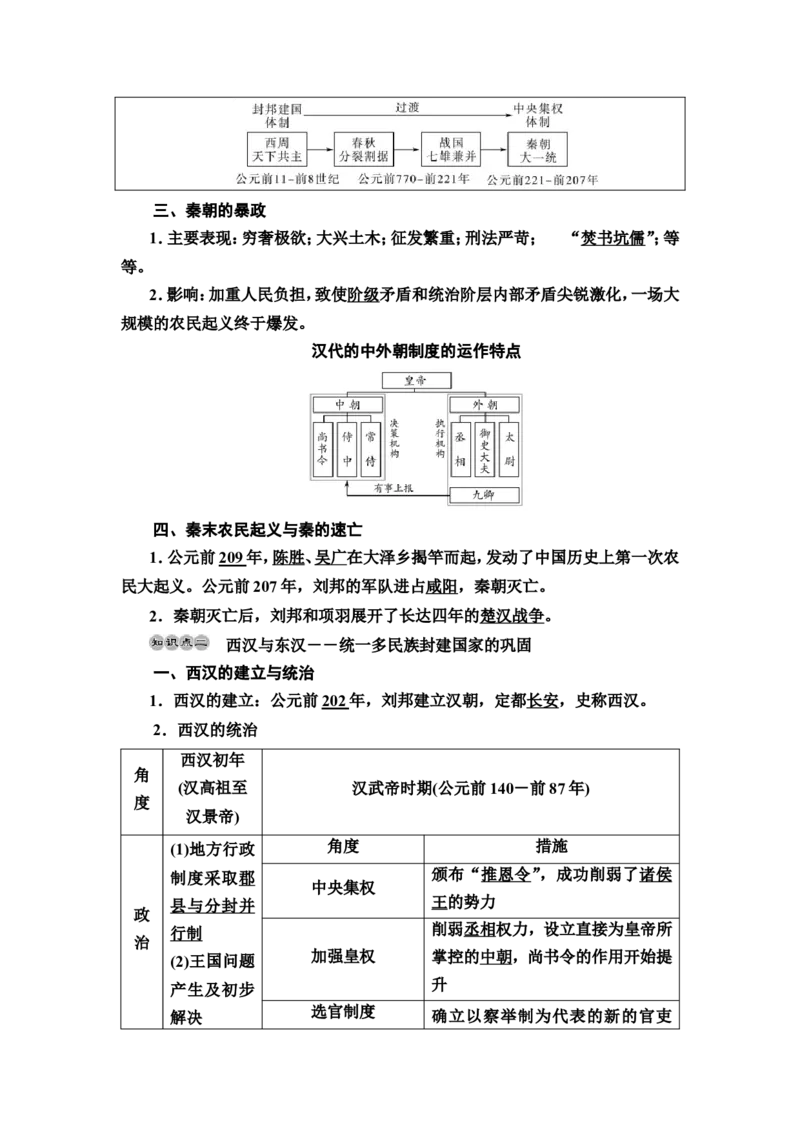第2课秦汉统一多民族封建国家的建立与巩固教案_07高考历史_新高考复习资料_2022年新高考复习资料_2022届一轮复习讲练结合7.11更新_系列2_第2课秦汉统一多民族封建国家的建立与巩固