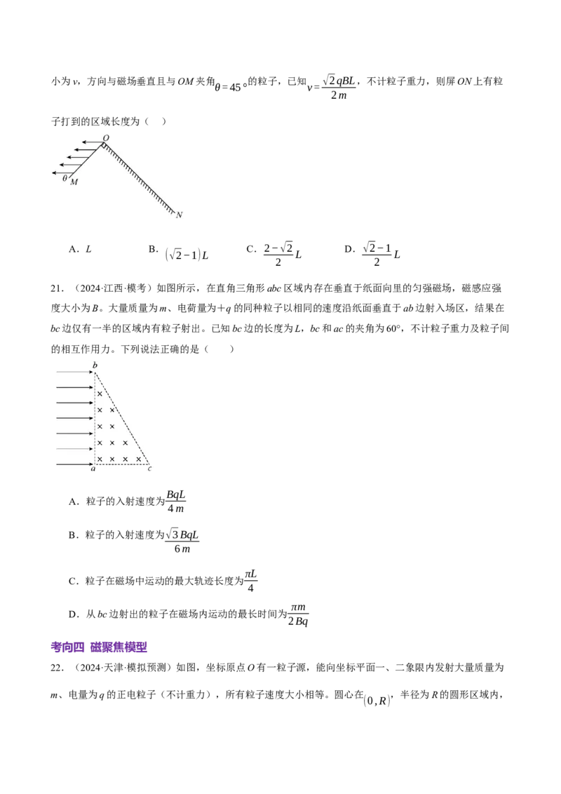 专题10磁场带电粒子在磁场中的运动（讲义）（原卷版）_04高考物理_2025年新高考资料_二轮复习_上好课2025年高考物理二轮复习讲练测（新高考通用）3381829