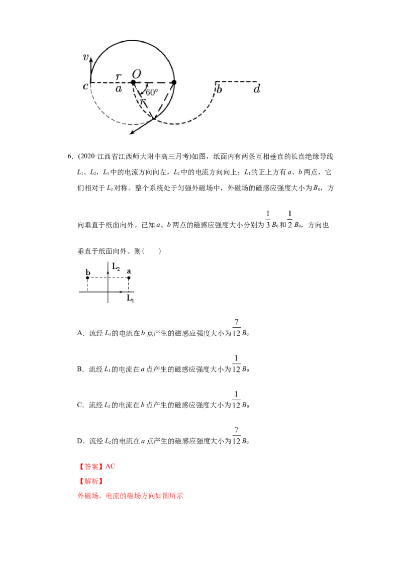 专题11磁场-2020年高考真题和模拟题物理分类训练（教师版含解析）_04高考物理_新高考复习资料_2022年新高考复习资料_高考物理2022年一轮复习各版本