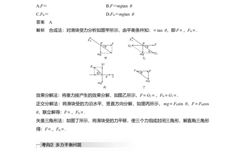 2022年高考物理一轮复习（新高考版2(粤冀渝湘)适用）第2章专题强化3受力分析　共点力平衡_04高考物理_新高考复习资料_2022年新高考复习资料_高考物理2022年一轮复习各版本