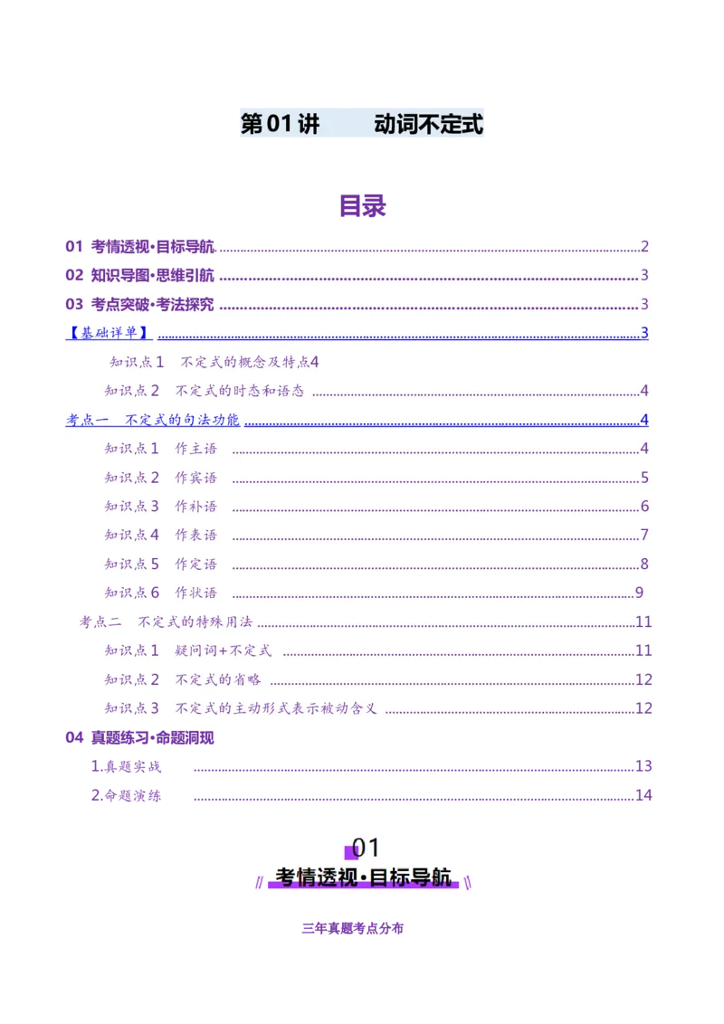 第11讲非谓语动词：动词不定式（讲义）（原卷版）_03高考英语_新高考复习资料_2025年新高考复习_2025年高考英语一轮复习讲练测（新教材新高考，含2024年高考真题）_语法