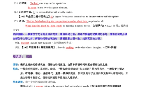 第19讲句子成分、基本句型、长难句（讲义）（原卷版）_03高考英语_2025年新高考资料_一轮复习_2025年高考英语一轮复习讲练测（新教材新高考，含2024年高考真题）_语法