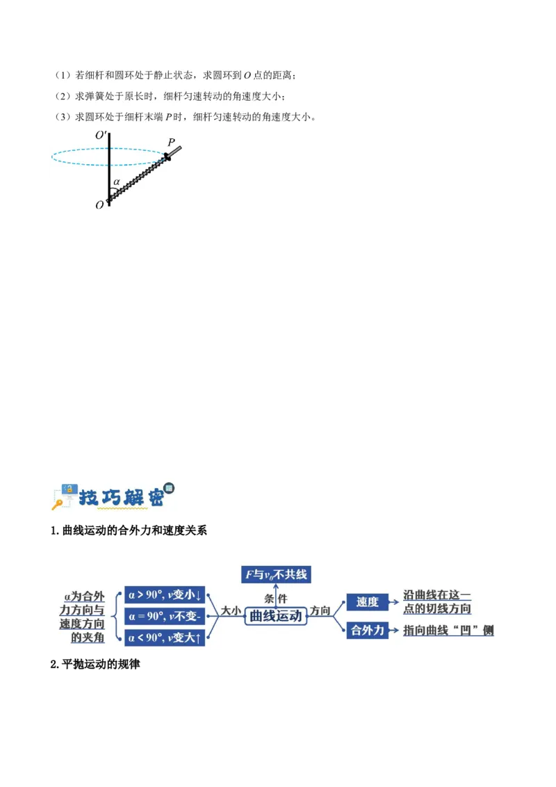 专题04曲线运动（讲义）（原卷版）_04高考物理_新高考复习资料_2024新高考复习资料_二轮复习资料_高频考点解密2024年高考物理二轮复习高频考点追踪与预测（新高考专用）_讲义