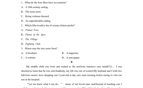 第2组　组合练(四)　阅读理解主题练　阅读理解＋阅读七选五_03高考英语_通用版（老高考）复习资料_2023年复习资料_二轮复习_2023年高考英语二轮复习讲义+课件（全国版）_学生版