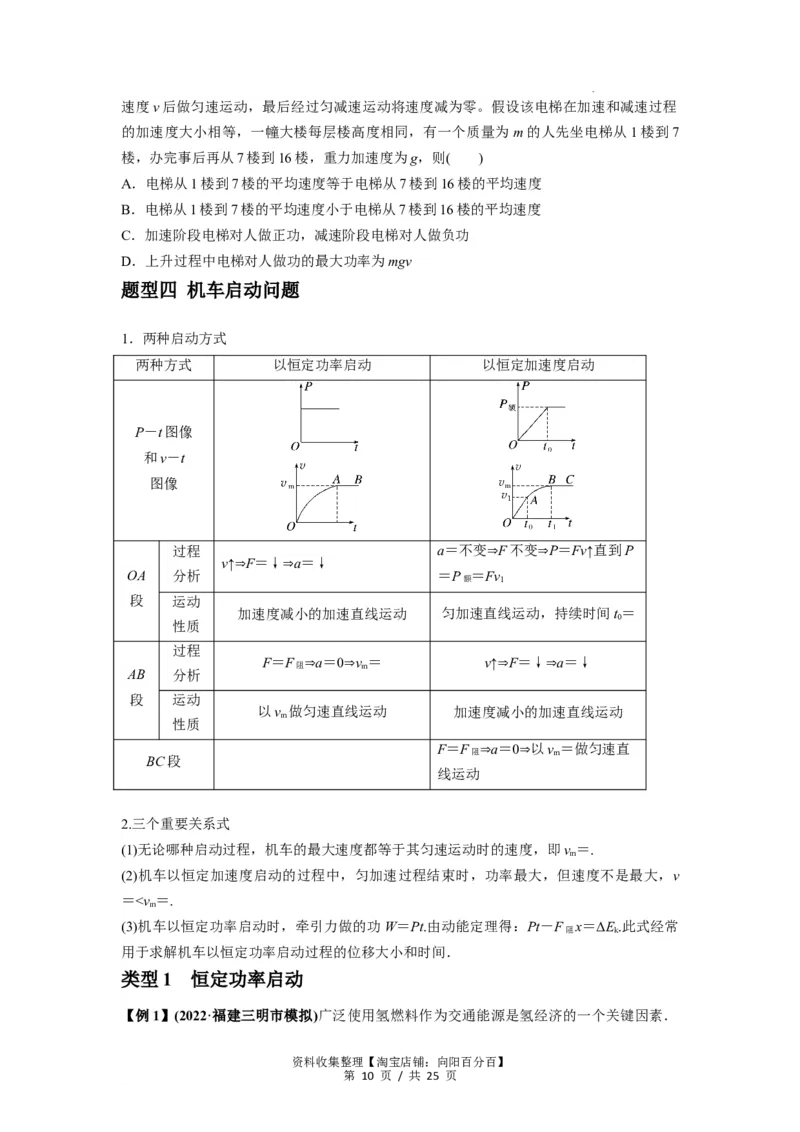 专题11功和功率及动能定理的理解与应用（原卷版）_04高考物理_新高考复习资料_2024新高考复习资料_一轮复习资料_完2024届高考物理一轮复习热点题型归类训练