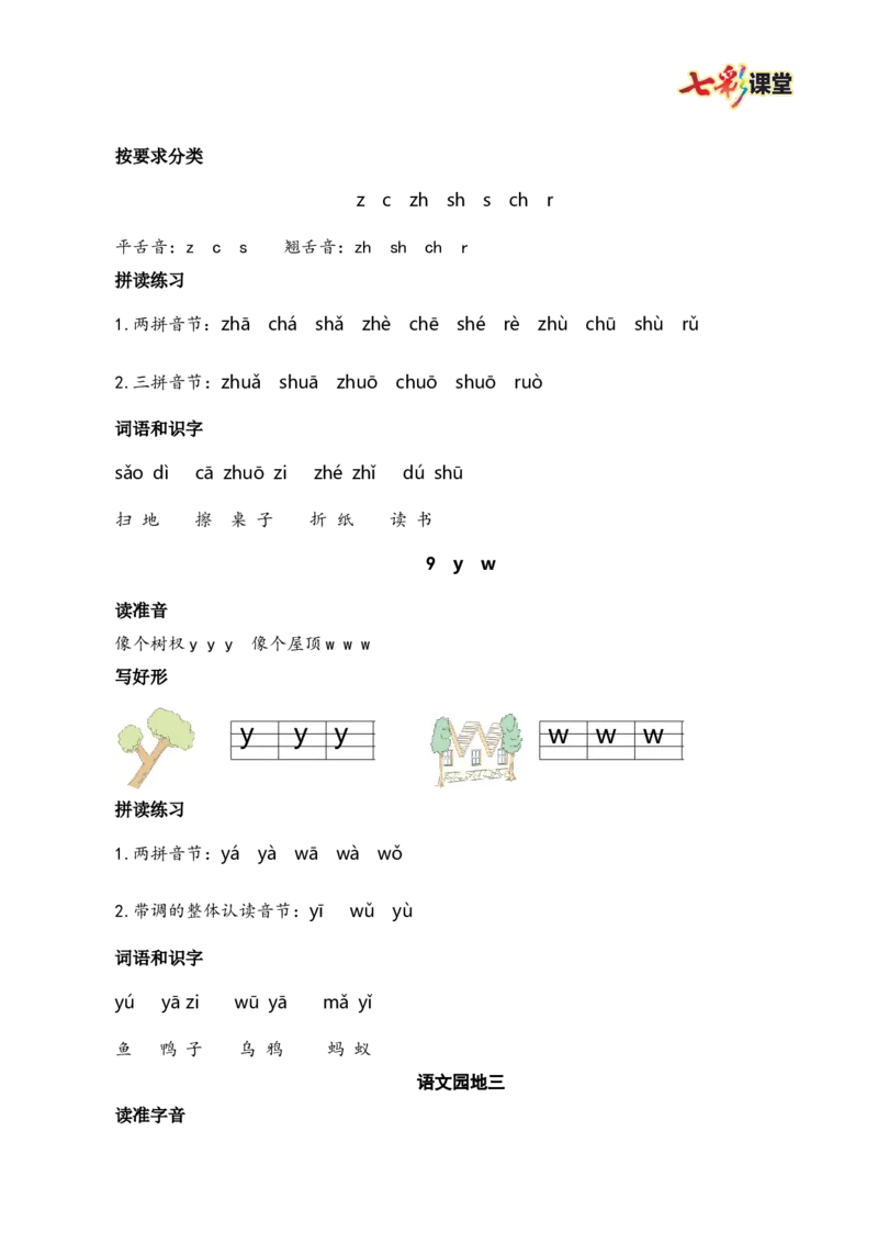 第三单元核心考点清单_25秋1-6年级语文上册课件教案_25秋统编版语文一年级上册_统编版语文一年级上册教学资源包（25秋七彩课堂）_3.第三单元_单元复习_第三单元知识小结