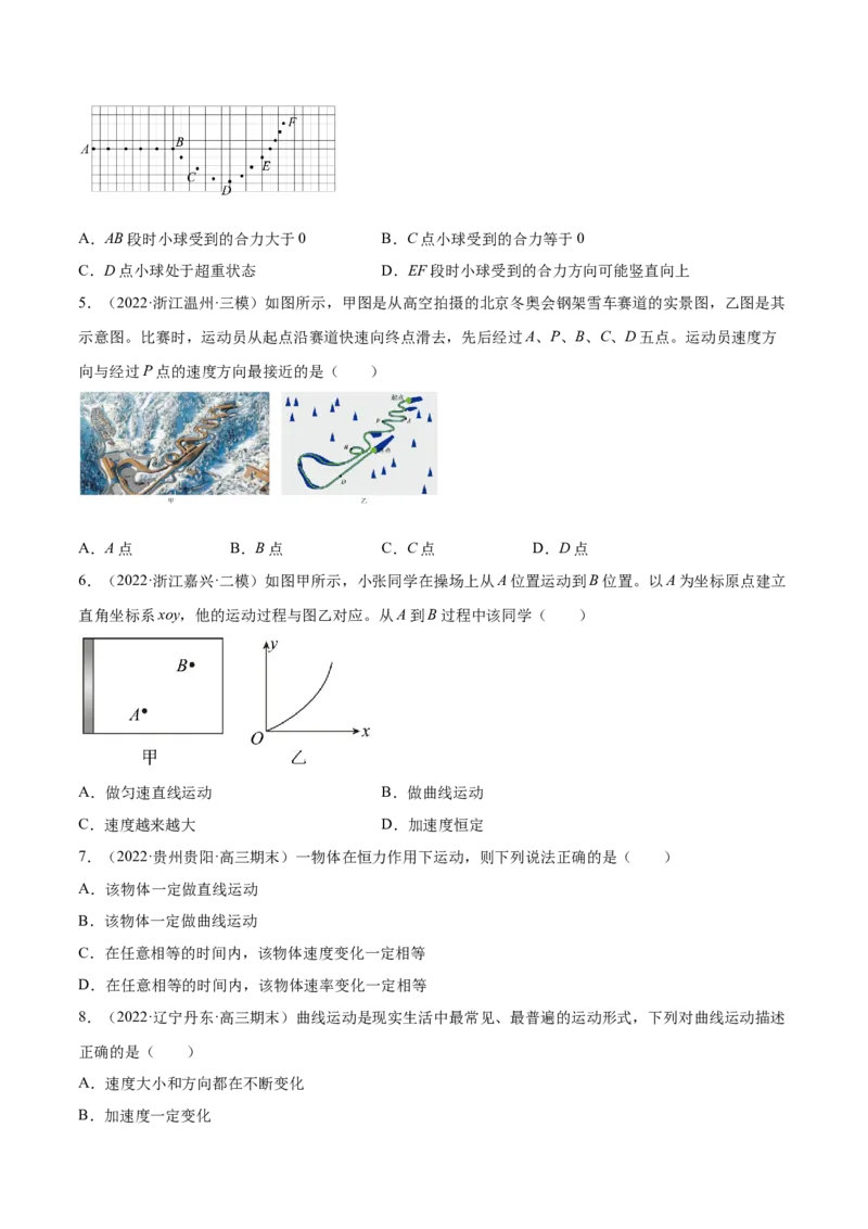 4.1曲线运动运动的合成与分解（练）--2023年高考物理一轮复习讲练测（全国通用）（原卷版）_04高考物理_通用版（老高考）复习资料_2023年复习资料_一轮复习