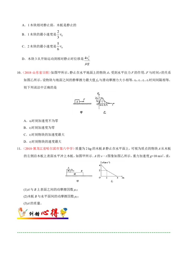 专题03牛顿运动定律-备战2019年高考物理之纠错笔记系列（原卷版）_04高考物理_新高考复习资料_2022年新高考复习资料_高考物理2022年一轮复习各版本_赠19年高考物理纠错笔记_800