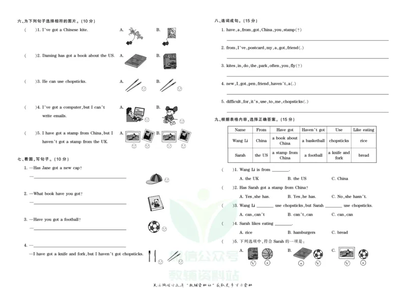 王朝霞单元综合测评卷六年级上册英语外研版_小学1-6年级常用的上册资源汇总_六年级上册资料(1)