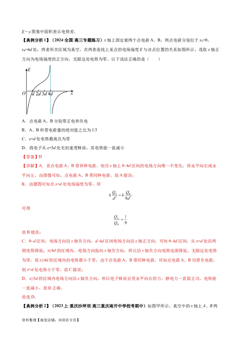 专题10电场性质的综合应用（解析版）_04高考物理_新高考复习资料_2024新高考复习资料_二轮复习资料_2024年高考物理二轮热点题型归纳与变式演练（新高考通用）_答案解析版