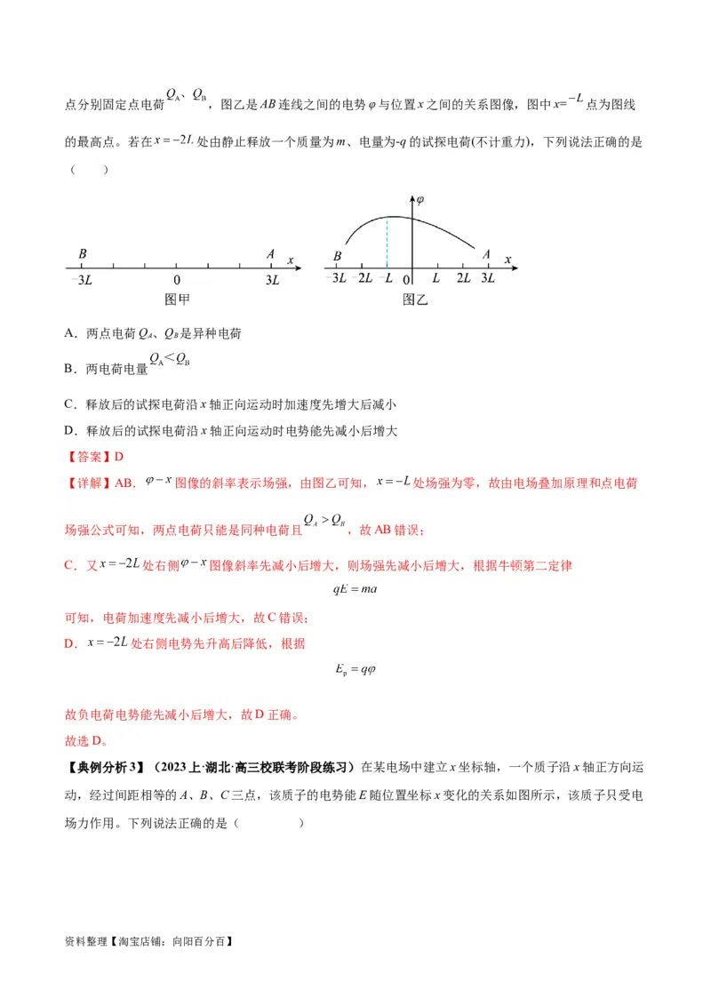 专题10电场性质的综合应用（解析版）_04高考物理_新高考复习资料_2024新高考复习资料_二轮复习资料_2024年高考物理二轮热点题型归纳与变式演练（新高考通用）_答案解析版