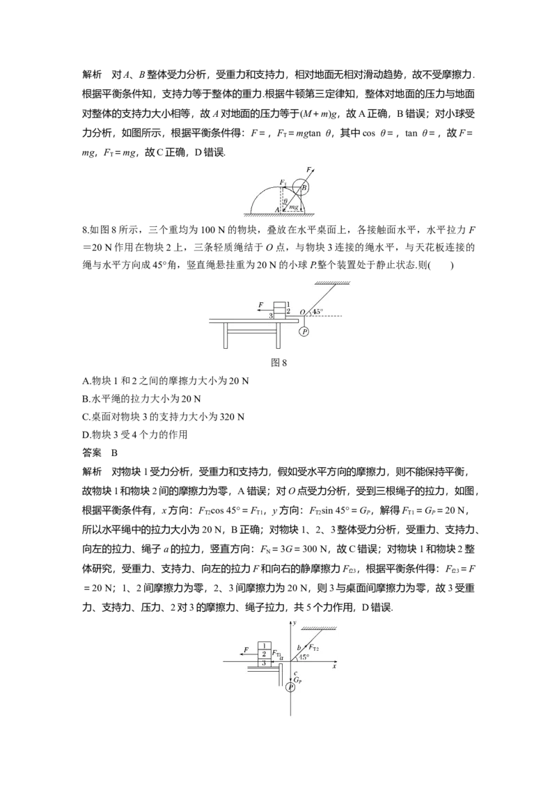 2022年高考物理一轮复习第2章专题强化3受力分析　共点力平衡_04高考物理_新高考复习资料_2022年新高考复习资料_高考物理2022年一轮复习各版本