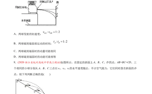 专题05曲线运动-2020年高考真题和模拟题物理分类训练（学生版）_04高考物理_新高考复习资料_2022年新高考复习资料_高考物理2022年一轮复习各版本