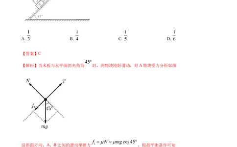 专题03相互作用-2020年高考真题和模拟题物理分类训练（教师版含解析）_04高考物理_新高考复习资料_2022年新高考复习资料_高考物理2022年一轮复习各版本