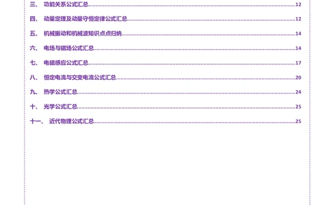 2025年高考物理公式汇总-上好课2025年高考物理二轮复习讲练测（新高考通用）_04高考物理_2025年新高考资料_二轮复习