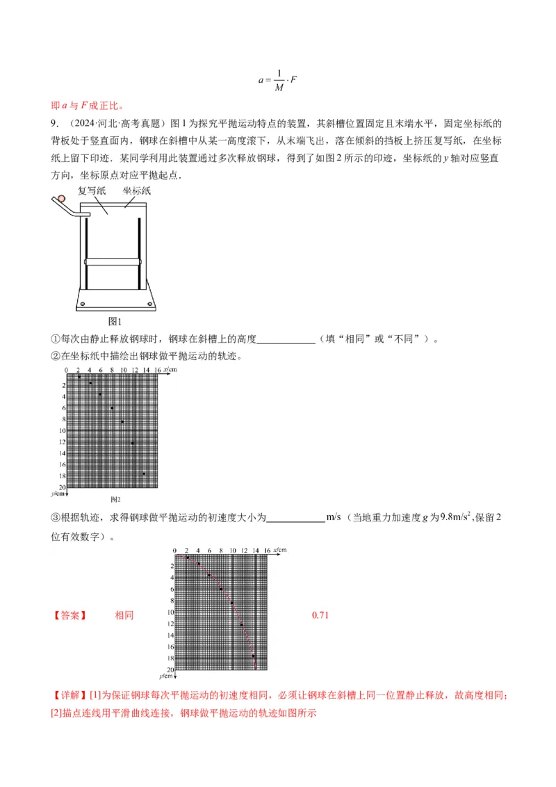 专题09力学实验(解析版)_04高考物理_2025年新高考资料_二轮复习_2025年高考物理二轮热点题型归纳与变式演练（新高考通用）339880232