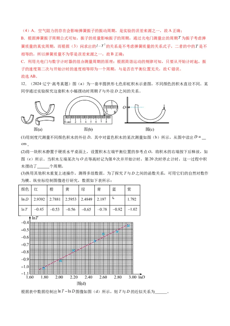 专题09力学实验(解析版)_04高考物理_2025年新高考资料_二轮复习_2025年高考物理二轮热点题型归纳与变式演练（新高考通用）339880232