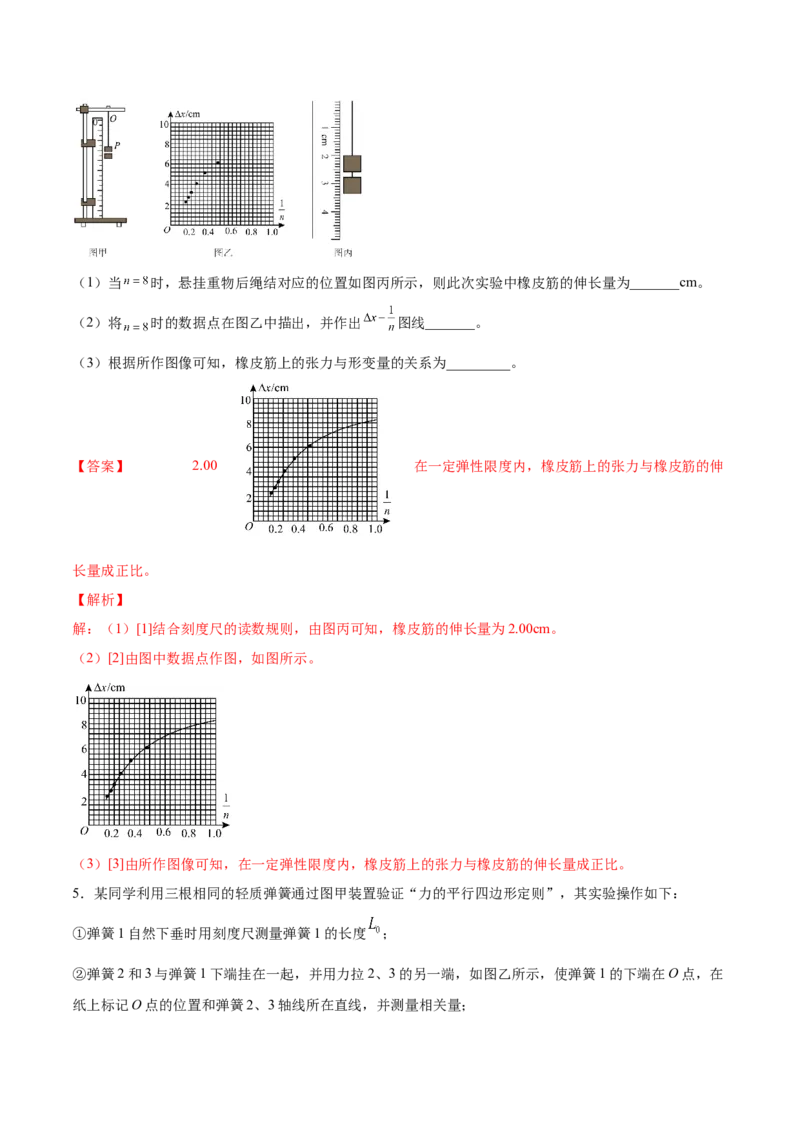 2.4实验二：探究弹力与弹簧伸长的关系（练）--2023年高考物理一轮复习讲练测（全国通用）（解析版）_04高考物理_通用版（老高考）复习资料_2023年复习资料_一轮复习