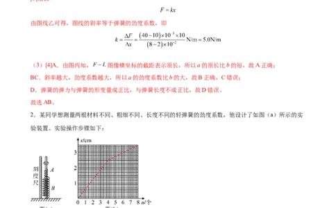 2.4实验二：探究弹力与弹簧伸长的关系（练）--2023年高考物理一轮复习讲练测（全国通用）（解析版）_04高考物理_通用版（老高考）复习资料_2023年复习资料_一轮复习