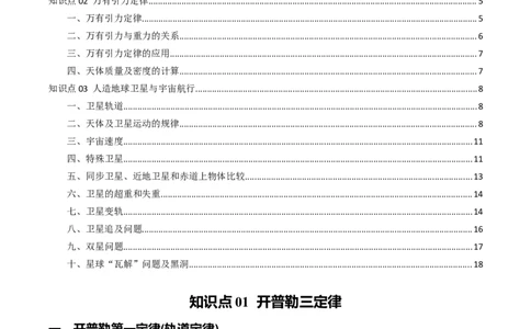 专题05++万有引力及航天-上好课2025年高考物理一轮复习知识清单_04高考物理_新高考复习资料_2025年新高考资料_2025年高考物理一轮复习知识清单