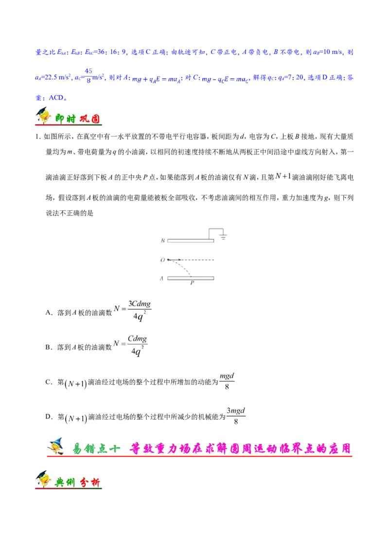 专题08电场-备战2019年高考物理之纠错笔记系列（原卷版）_04高考物理_新高考复习资料_2022年新高考复习资料_高考物理2022年一轮复习各版本_赠19年高考物理纠错笔记_原卷版_54