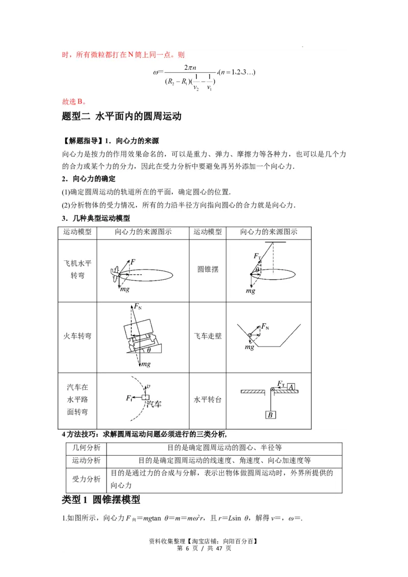 专题09圆周运动常考模型（解析版）_04高考物理_新高考复习资料_2024新高考复习资料_一轮复习资料_完2024届高考物理一轮复习热点题型归类训练_专题09圆周运动常考模型