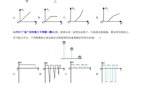 专题04牛顿运动定律-2022年高考真题和模拟题物理分专题训练（学生版）_04高考物理_2024年新高考资料_1.2024一轮复习_赠2022年高考物理真题与模拟题分类训练