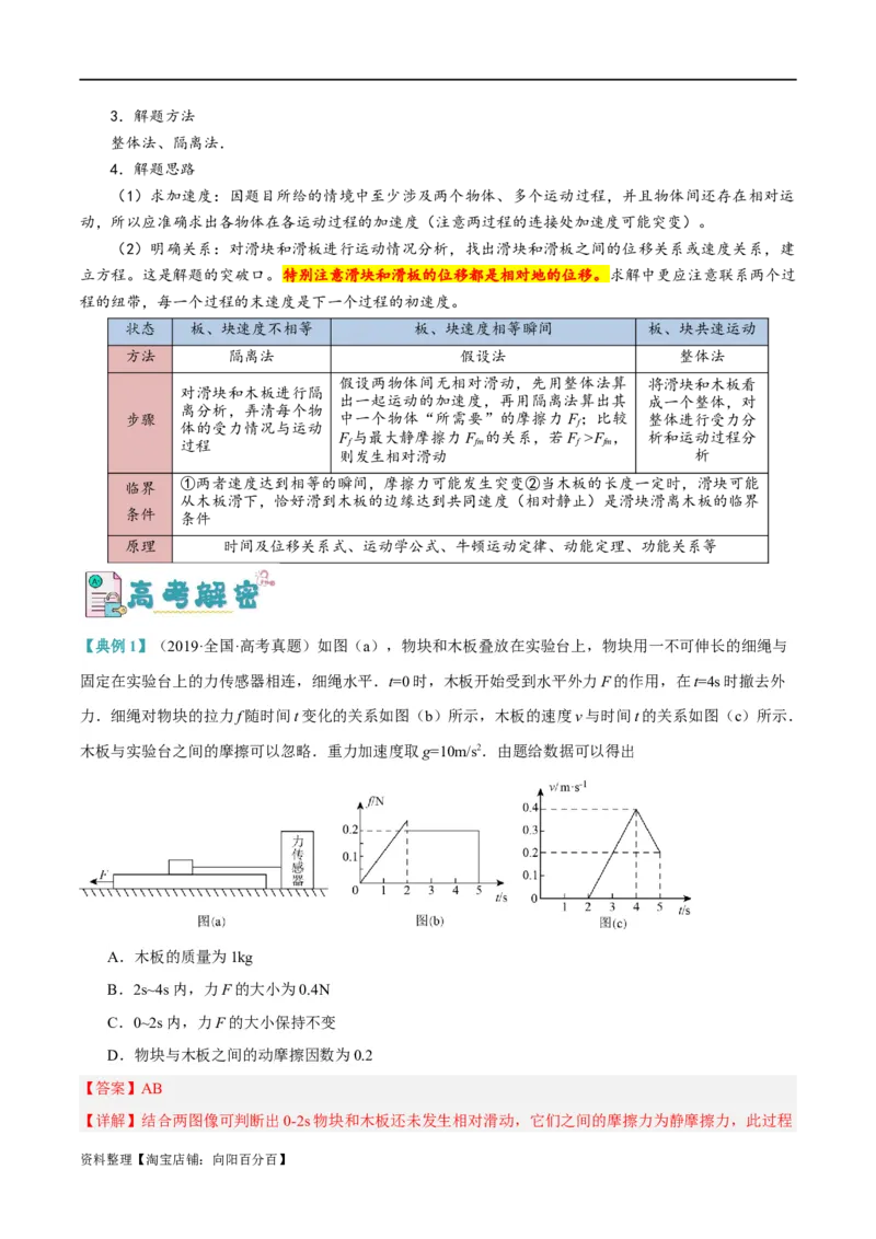 专题03牛顿运动定律的综合运用（讲义）（解析版）_04高考物理_新高考复习资料_2024新高考复习资料_二轮复习资料_讲义_教师版（含答案解析）
