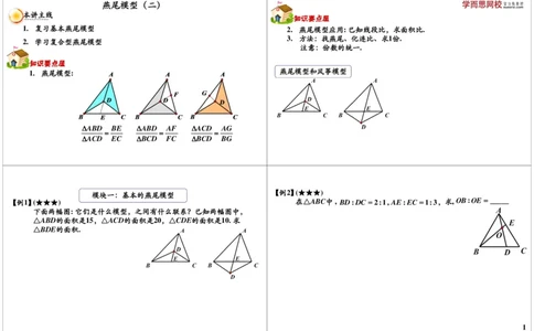 燕尾模型（二）_奥数专题合集_H004五年级奥数年卡竞赛班60讲张新刚mp4+pdf_第17讲燕尾模型（二）