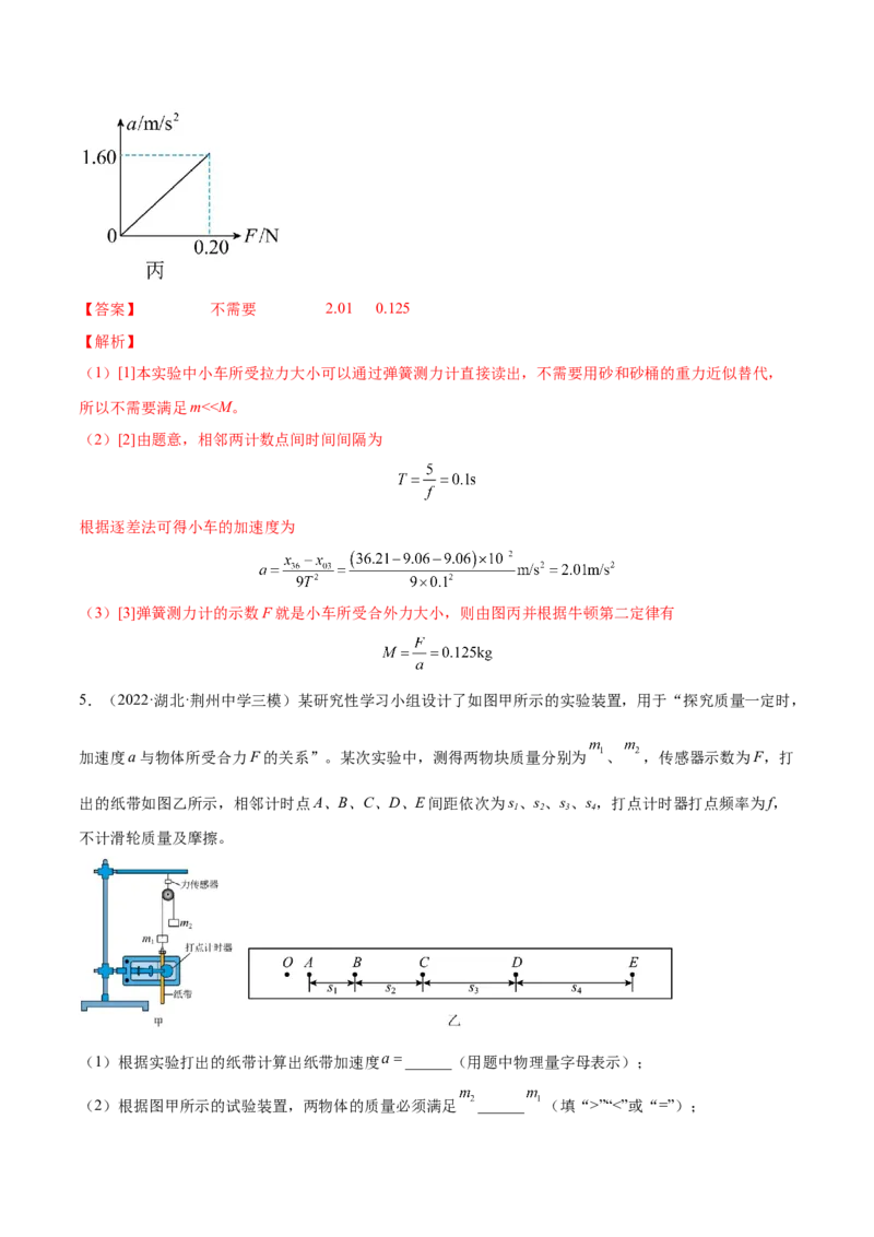 3.3实验四：探究加速度与力、质量的关系（练）--2023年高考物理一轮复习讲练测（全国通用）（解析版）_04高考物理_通用版（老高考）复习资料_2023年复习资料_一轮复习