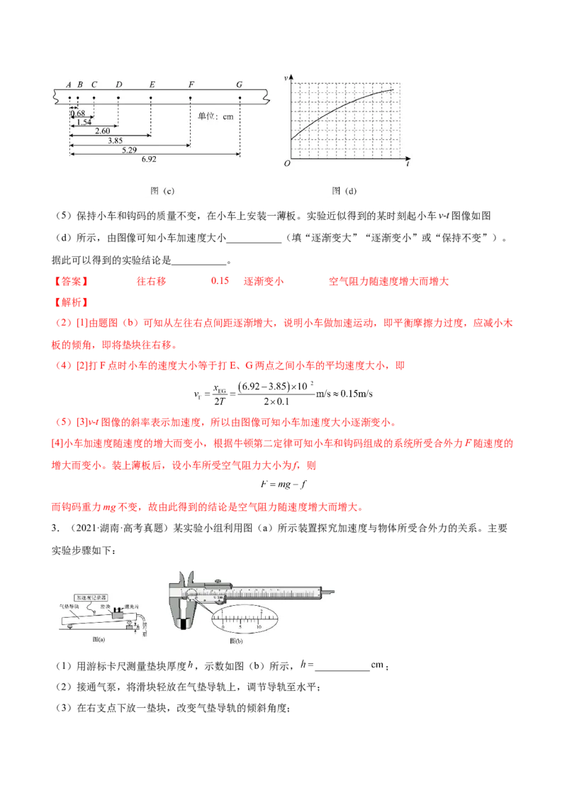 3.3实验四：探究加速度与力、质量的关系（练）--2023年高考物理一轮复习讲练测（全国通用）（解析版）_04高考物理_通用版（老高考）复习资料_2023年复习资料_一轮复习