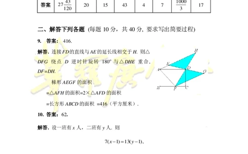 第十六届华罗庚金杯决赛试题B（小学高年级组）答案_奥数专题合集_H003小学奥数培训班课程+习题_华罗庚_小高