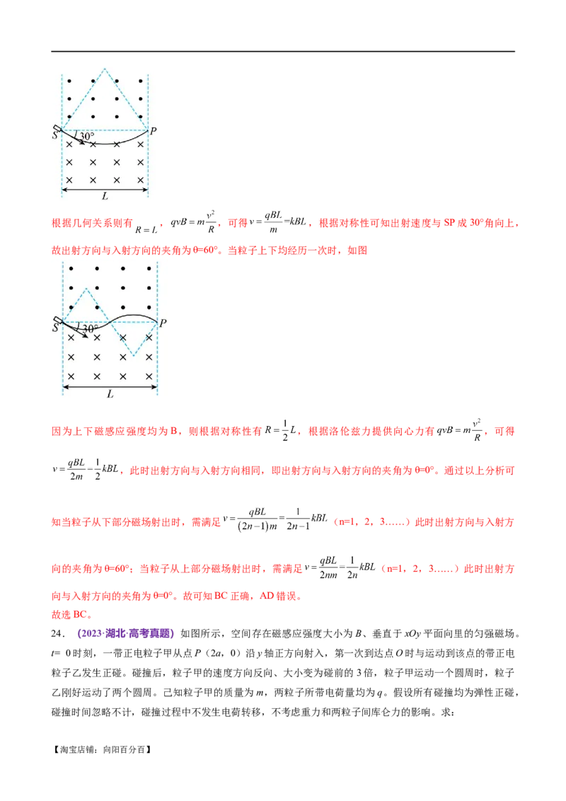 专题10磁场带电粒子在磁场中的运动（练习）（解析版）_04高考物理_新高考复习资料_2024新高考复习资料_二轮复习资料_2024年高考物理二轮复习讲练测（新教材新高考）