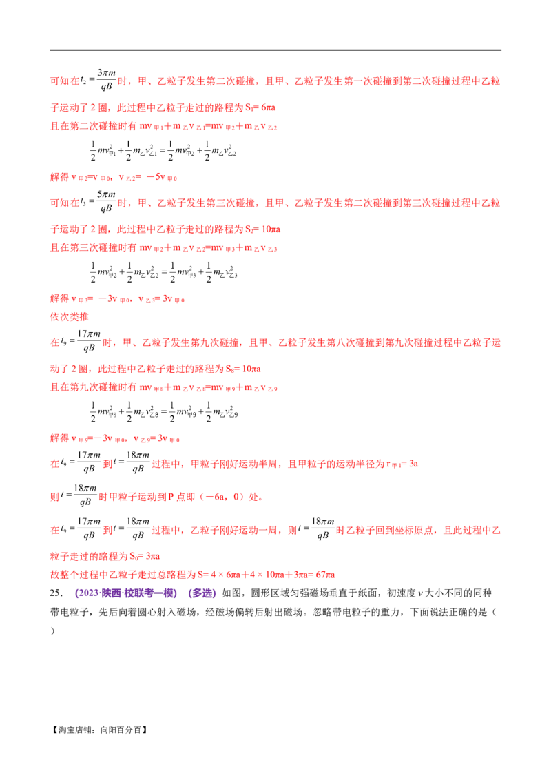 专题10磁场带电粒子在磁场中的运动（练习）（解析版）_04高考物理_新高考复习资料_2024新高考复习资料_二轮复习资料_2024年高考物理二轮复习讲练测（新教材新高考）