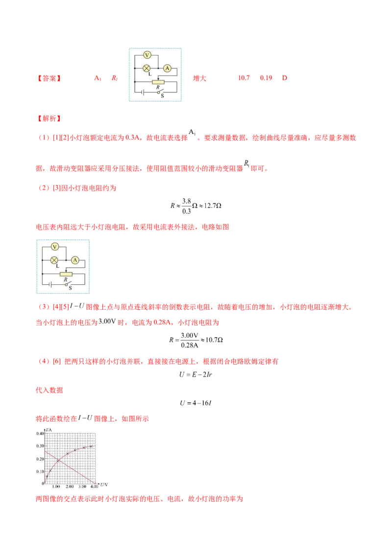 9.4实验十：描绘小电珠的伏安特性曲线（练）--2023年高考物理一轮复习讲练测（全国通用）（解析版）_04高考物理_通用版（老高考）复习资料_2023年复习资料_一轮复习