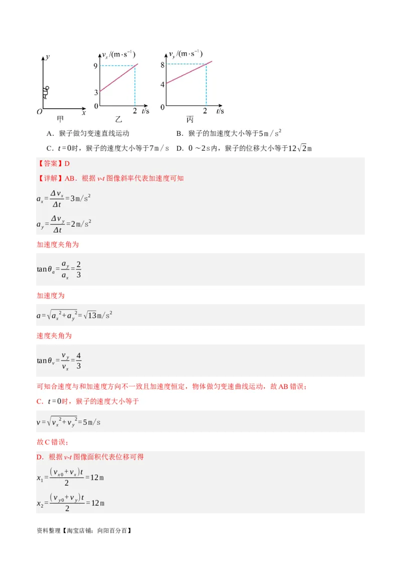 专题04曲线运动（讲义）（解析版）_04高考物理_新高考复习资料_2024新高考复习资料_二轮复习资料_高频考点解密2024年高考物理二轮复习高频考点追踪与预测（新高考专用）_讲义